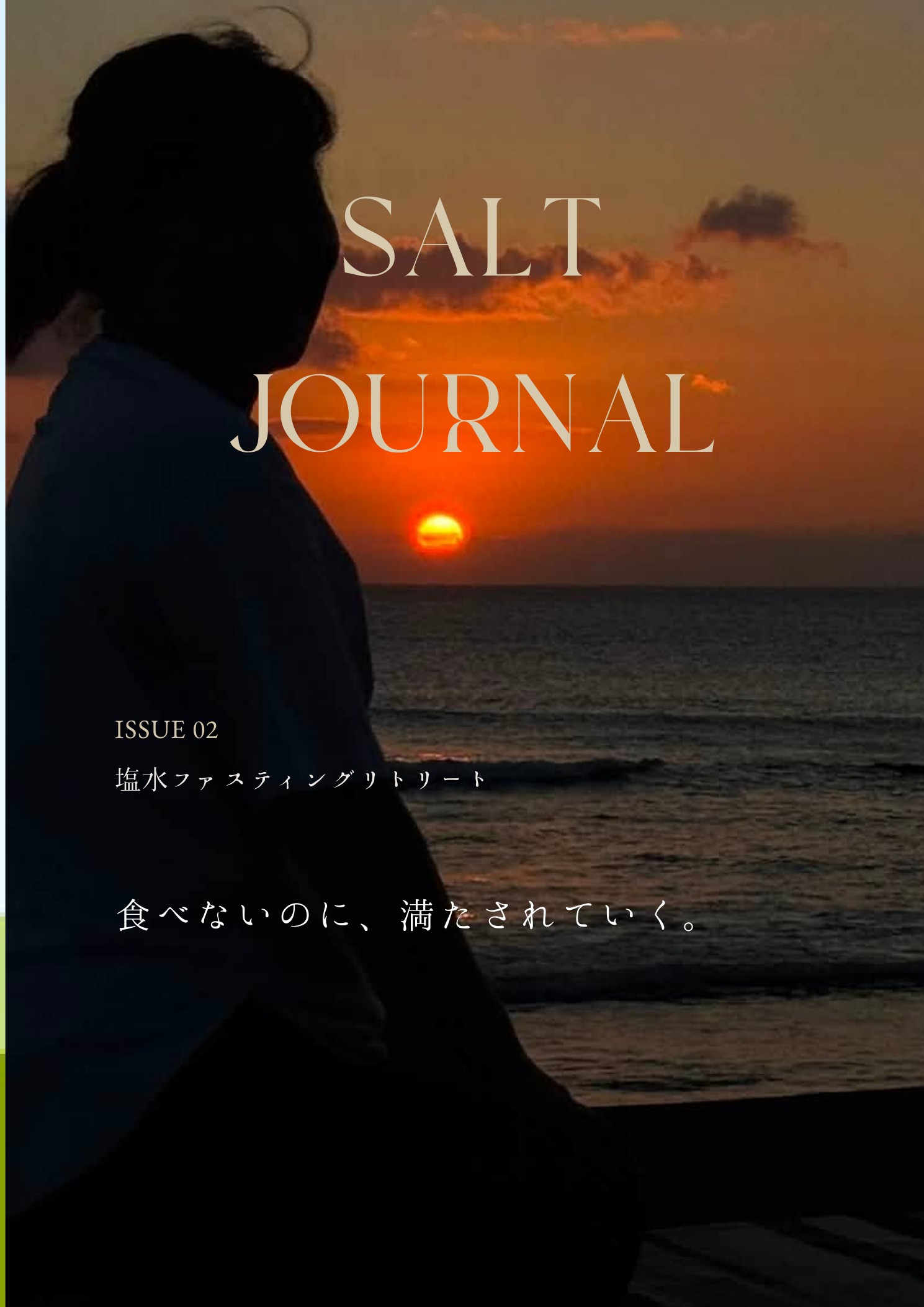 夕日の海辺に人が佇むSALT JOURNAL ISSUE 02の表紙